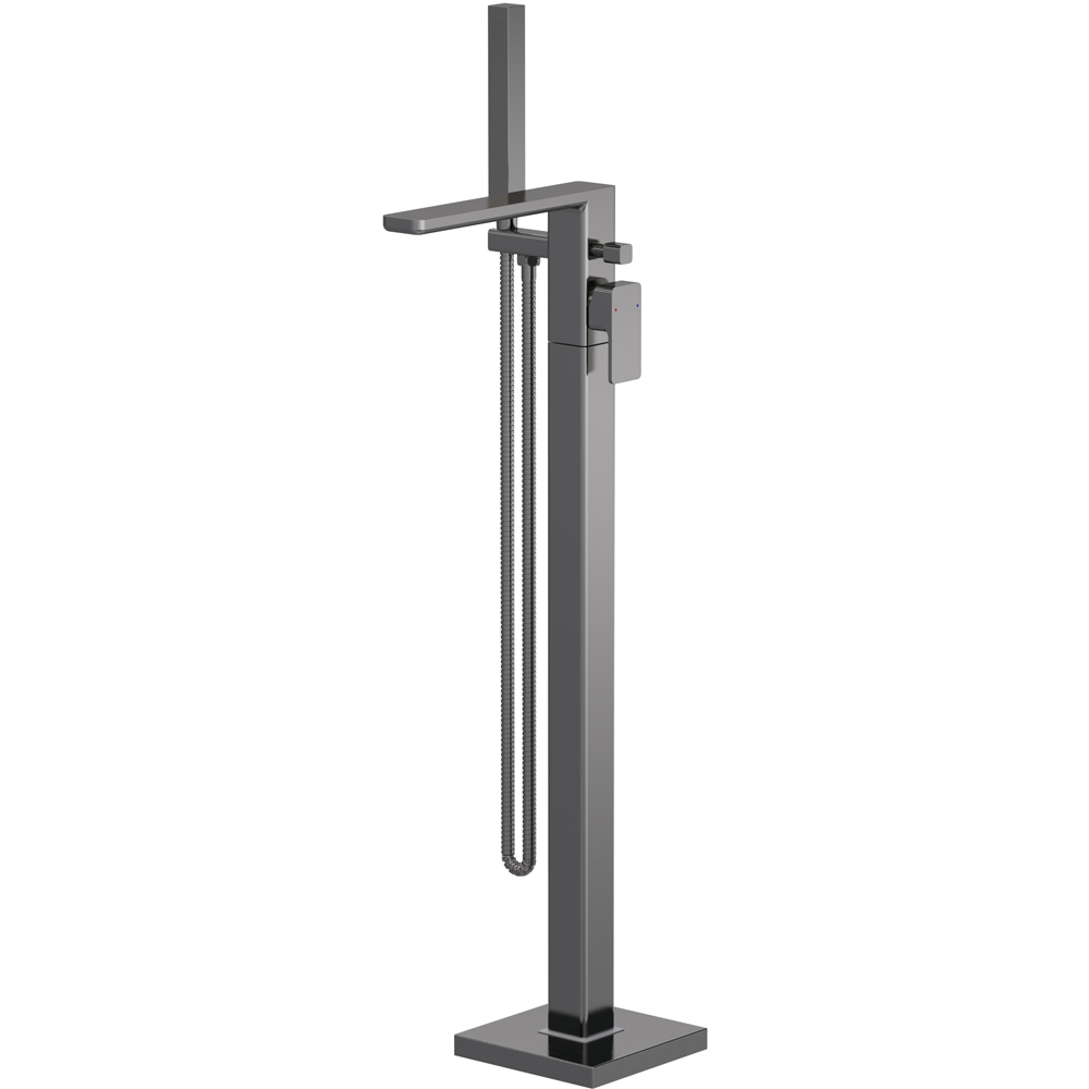 nuie Arvan Brushed Pewter Freestanding Bath Shower Mixer