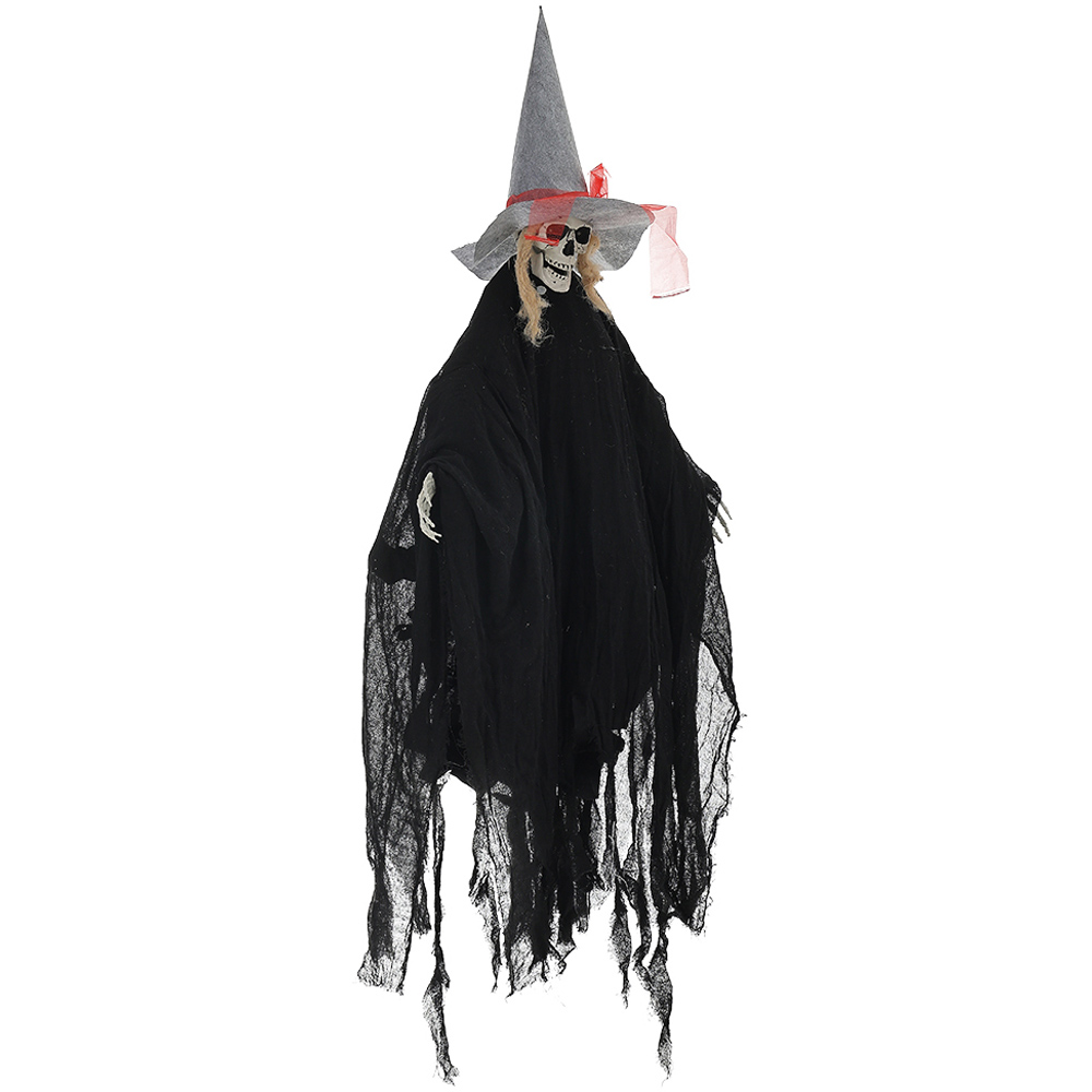 Living and Home Black Halloween Voice Activated Hanging Witch 170cm