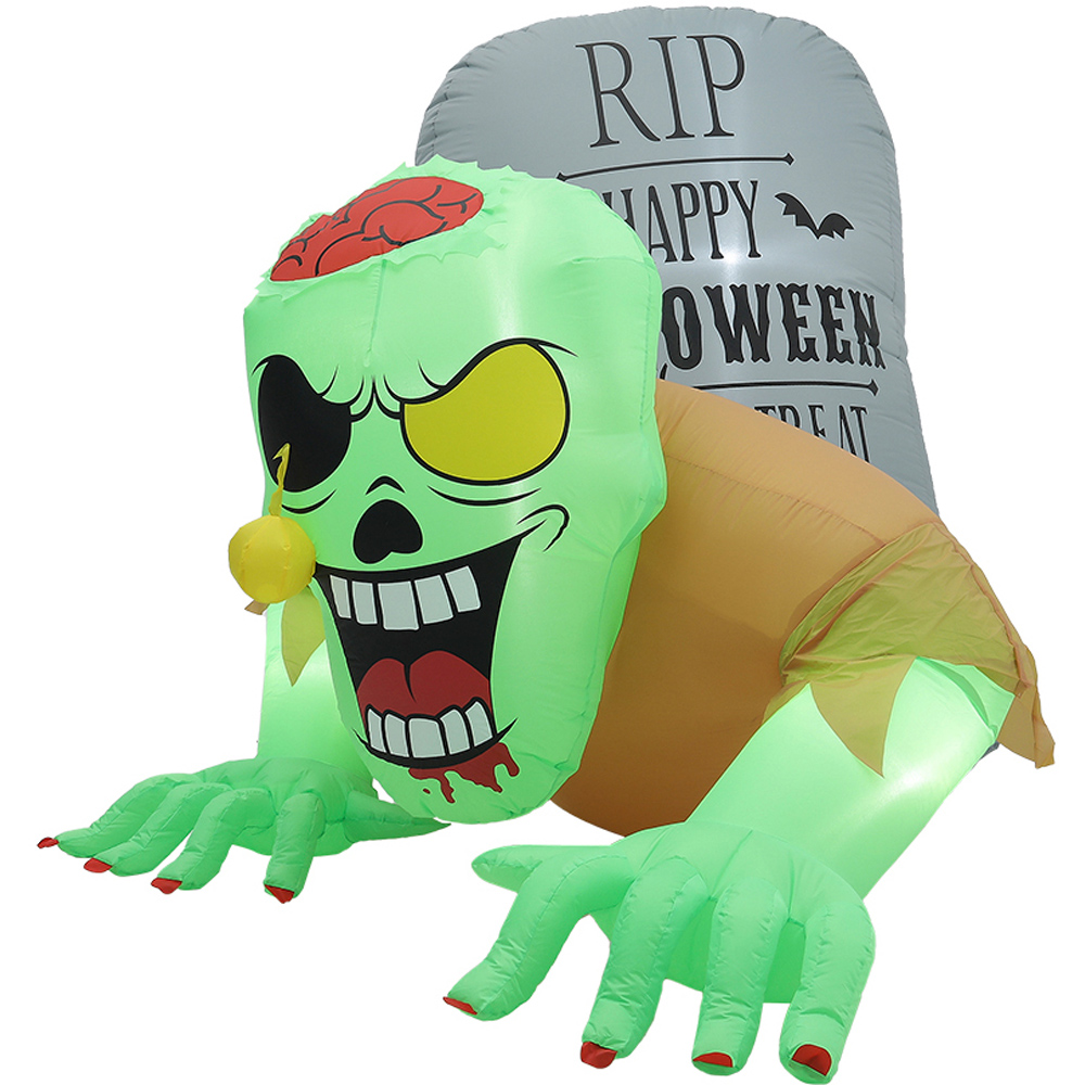 Living and Home Halloween Inflatable LED Zombie Tombstone 150cm