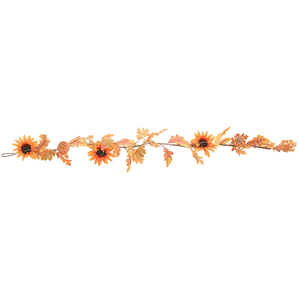 Living and Home LED Garland with Sunflower and Pumpkins 180cm