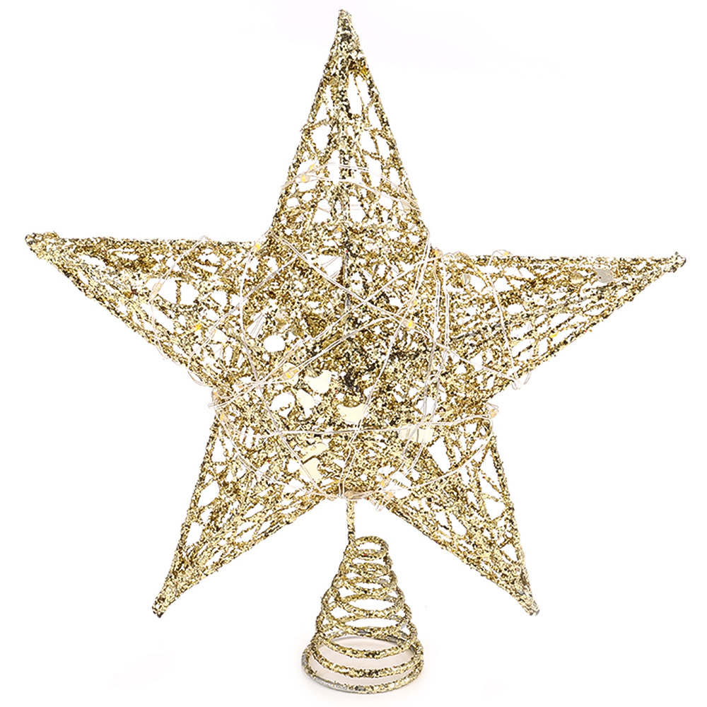 Living and Home Gold Star Christmas Tree Topper