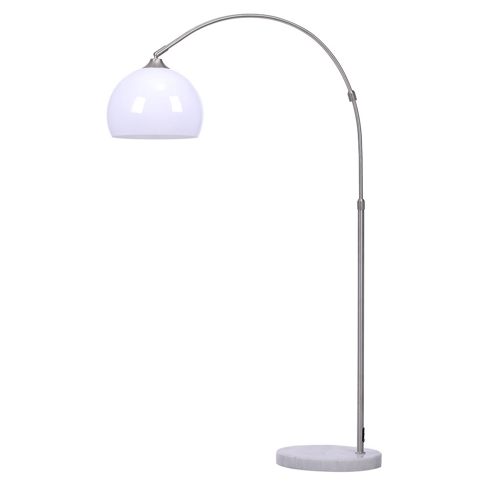 Living and Home White Adjustable LED Floor Lamp with Marble Base