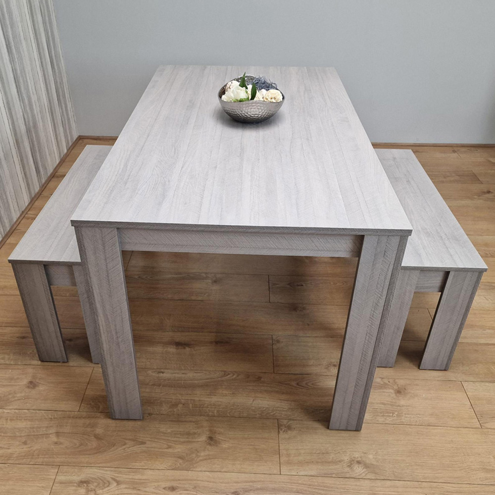 Kosy Koala 4 Seater Rectangular Dining Bench Set Grey