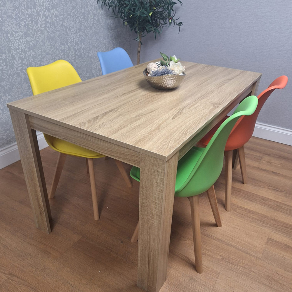 Kosy Koala 4 Seater Plastic and Faux Leather Dining Set Multicolour