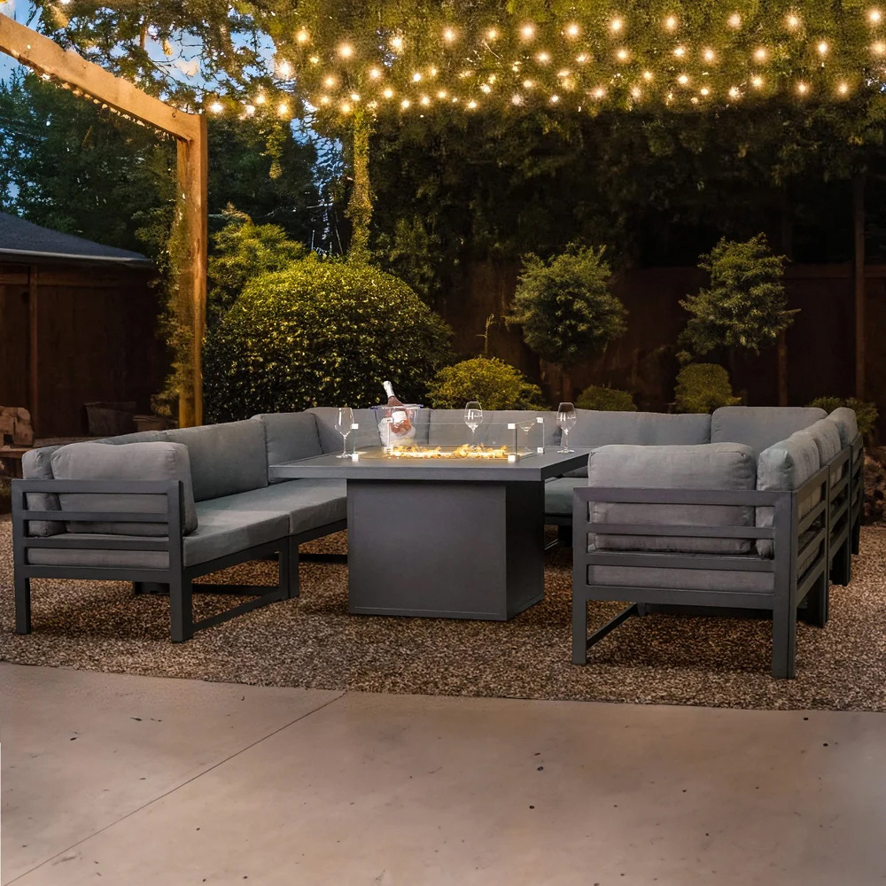 MonsterShop Modular Garden Furniture Set with Fire Pit
