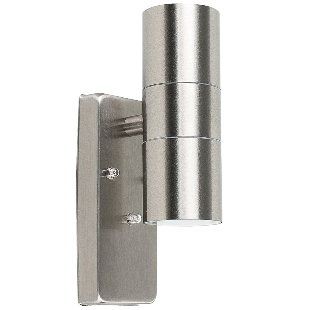 ValueLights Silver Outdoor Wall Up Down Light with Dusk till Dawn Sensor