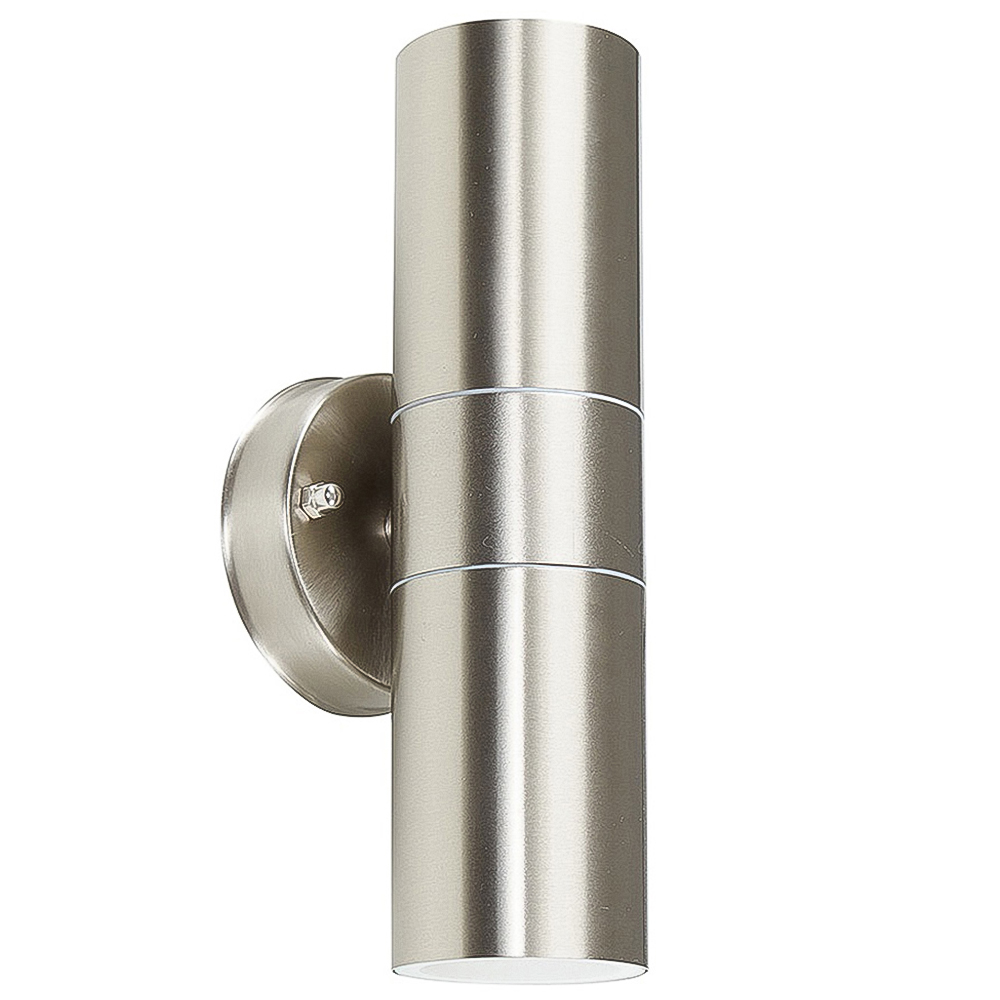 ValueLights Silver Outdoor Wall Up Down Light with Dusk till Dawn Sensor