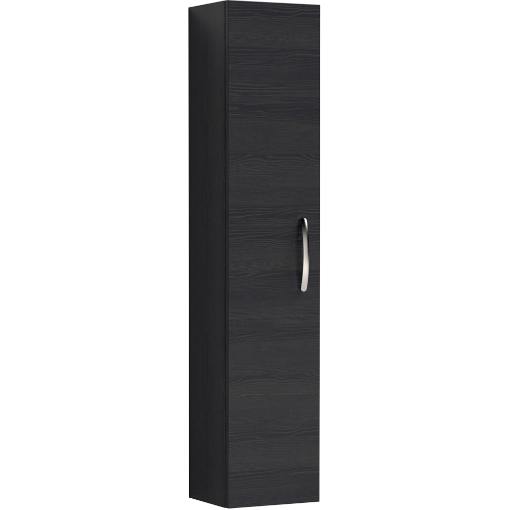 nuie Athena Single Door Hacienda Black Wall Hung Tall Shelving Unit