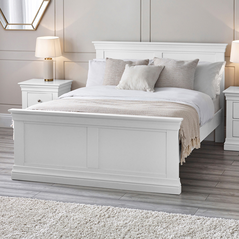 Julian Bowen Clermont Surf White King Bed - 150cm Pine & MDF - French Elegance