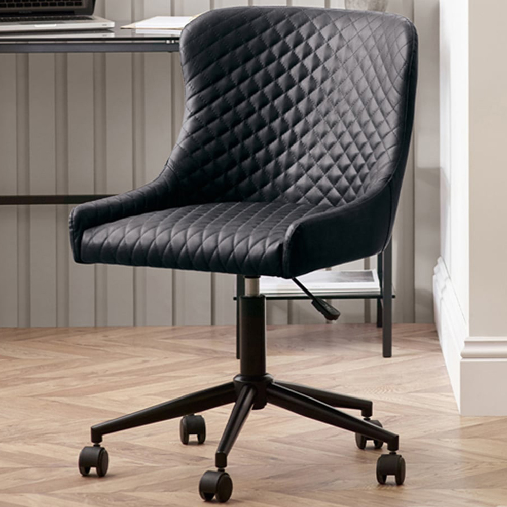Julian Bowen Luxe Black Faux Leather Office Chair