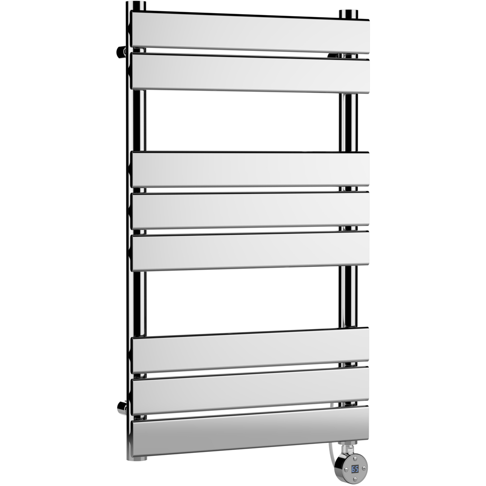 Nuie Hudson Reed Chrome Electric Square Flat Towel Rail 840 X 500Mm Silver Size 8