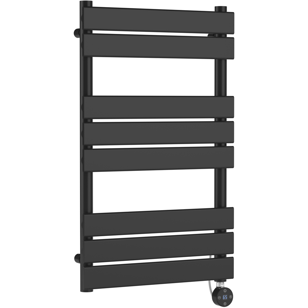 Nuie Hudson Reed Anthracite Electric Square Flat Towel Rail 840 X 500Mm Black Size 8