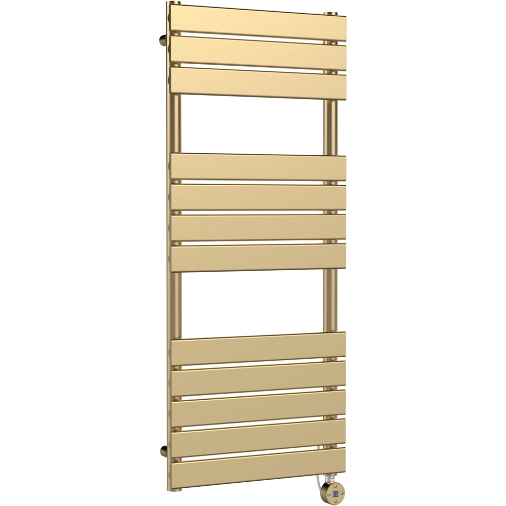 Nuie Hudson Reed Chrome Electric Square Flat Towel Rail 1213 X 500Mm Gold Size 12