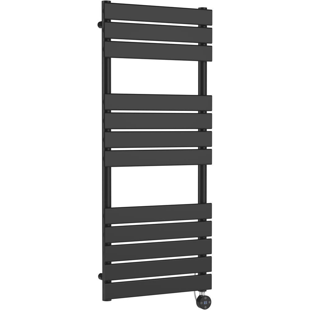 Nuie Hudson Reed Anthracite Electric Square Flat Towel Rail 1213 X 500Mm Black Size 12