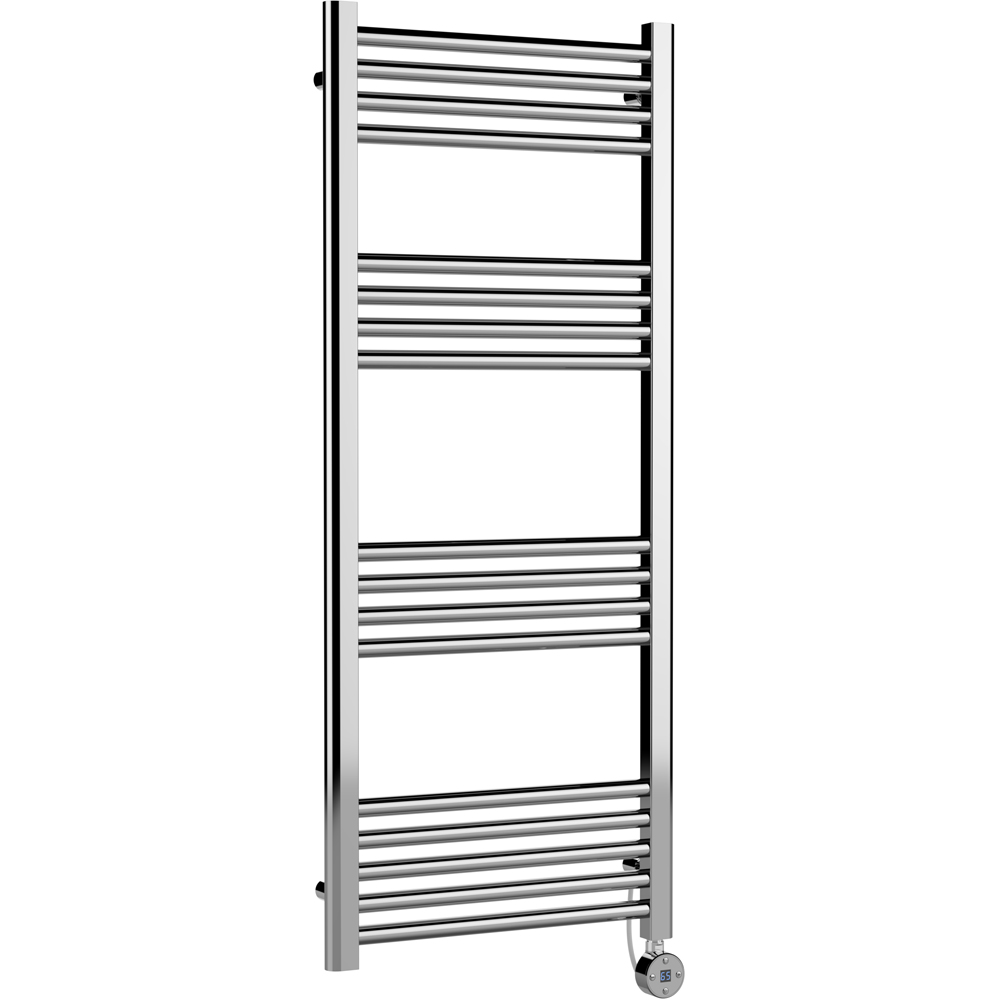 Nuie Hudson Reed Chrome Electric Round Tube Towel Rail 1200 X 500Mm Silver Size 12