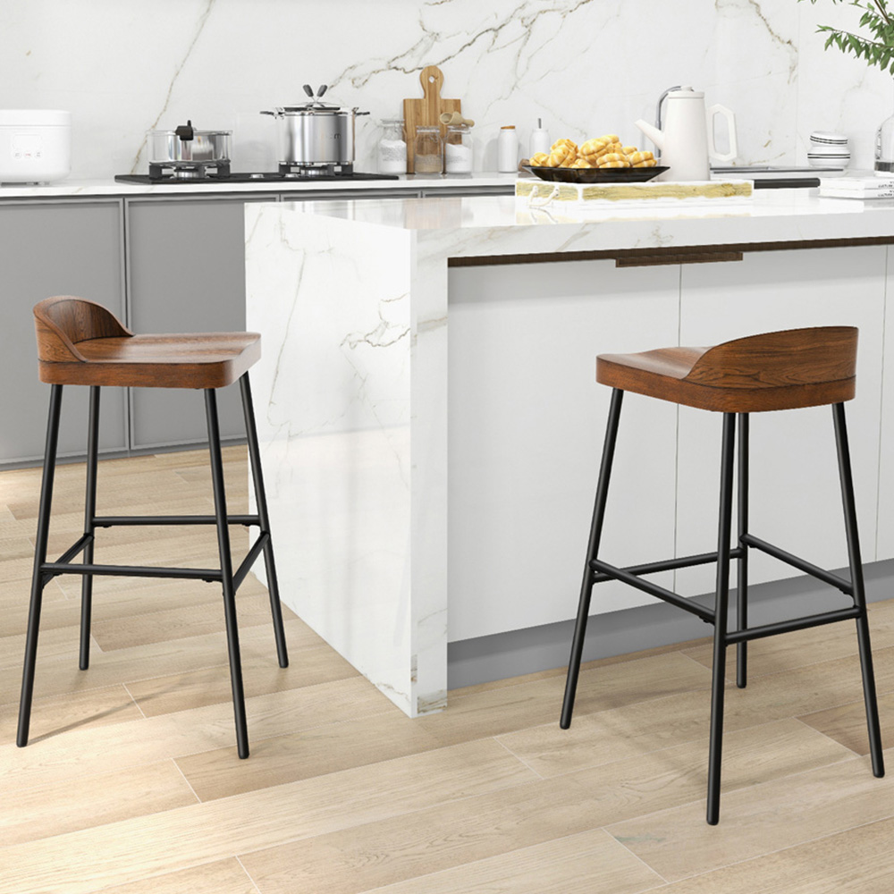 Costway Brown Bar Stool Set of 2