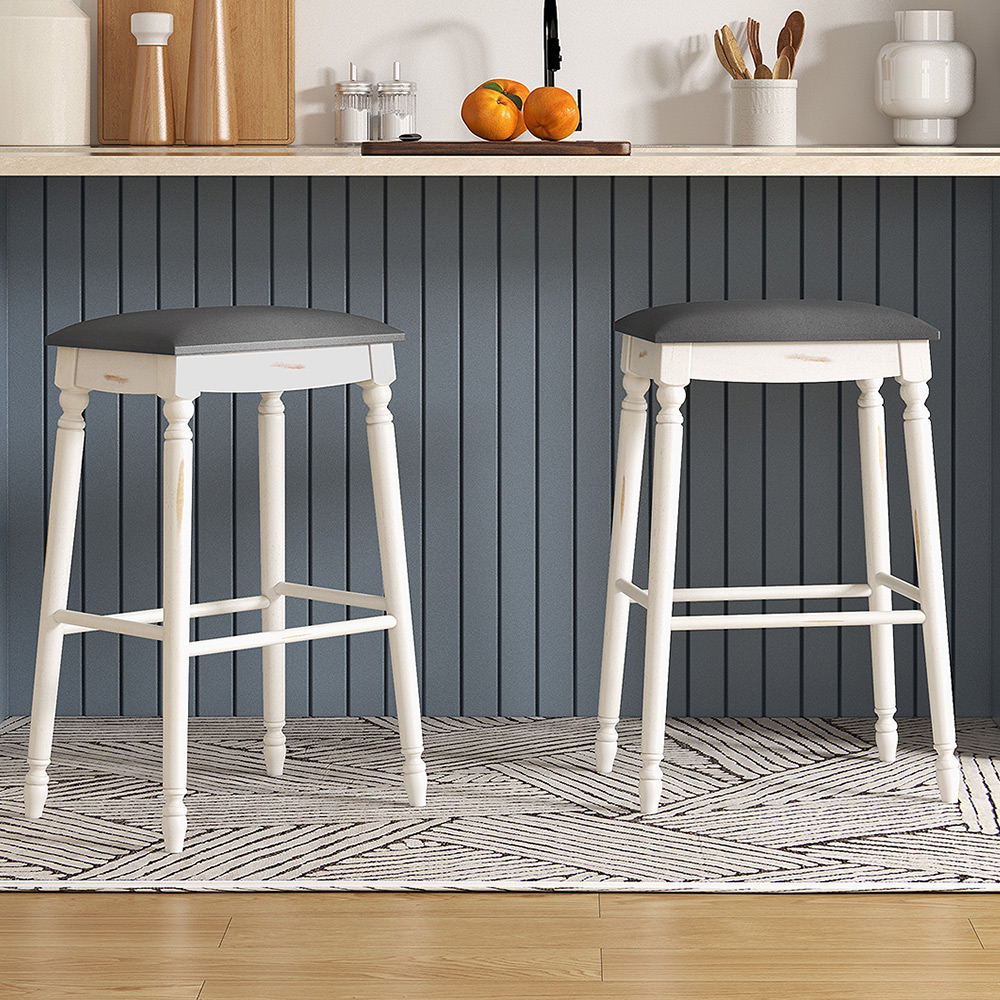 Costway White Bar Stool Set of 2