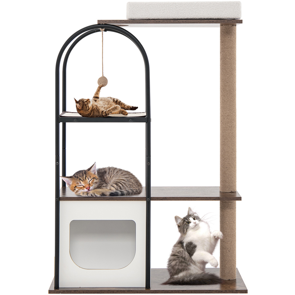 Costway 4 Tier White Cat Tree Tower 118cm