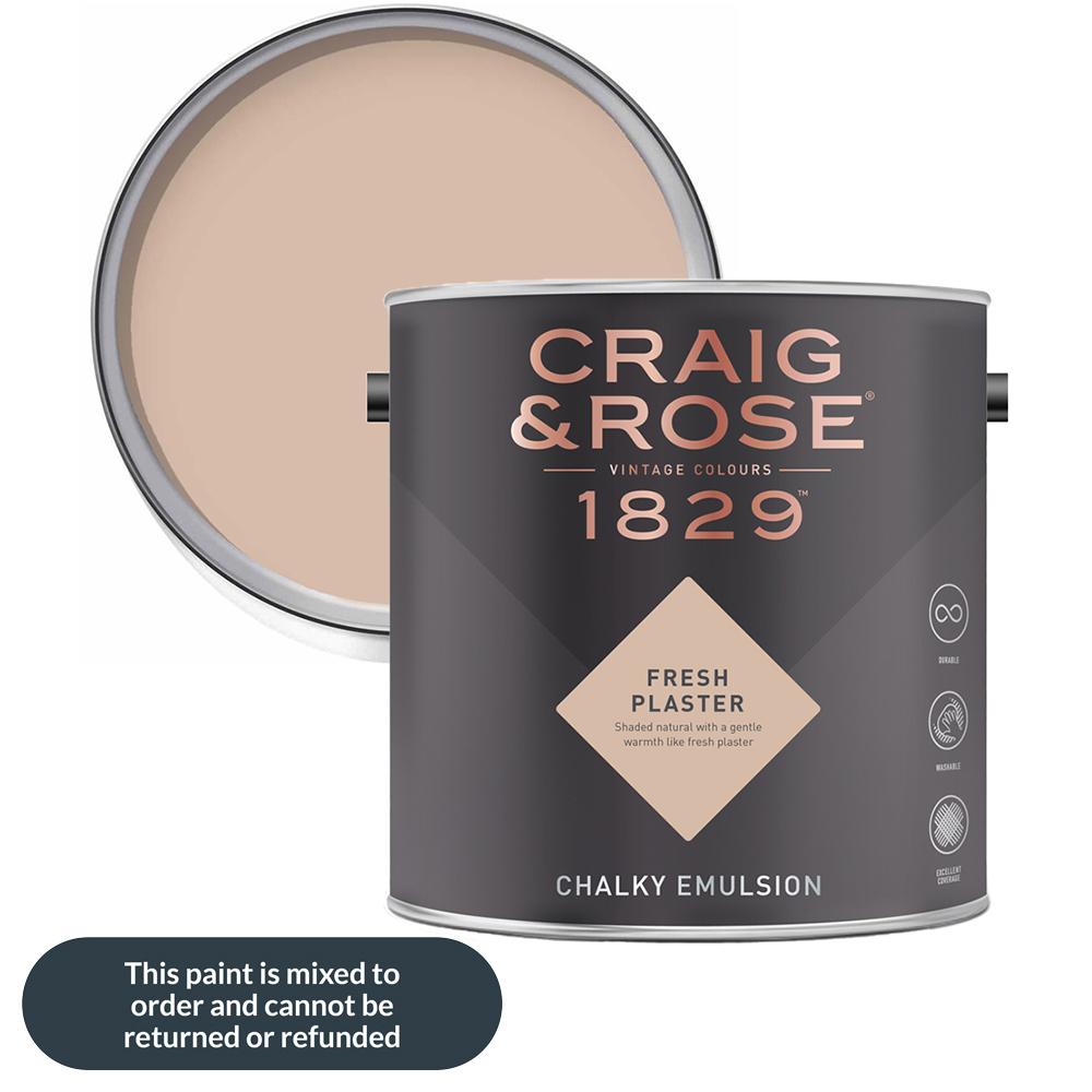 Craig & Rose Walls and Ceilings Fresh Plaster Chalky Matt Emulsion Paint 2.5L