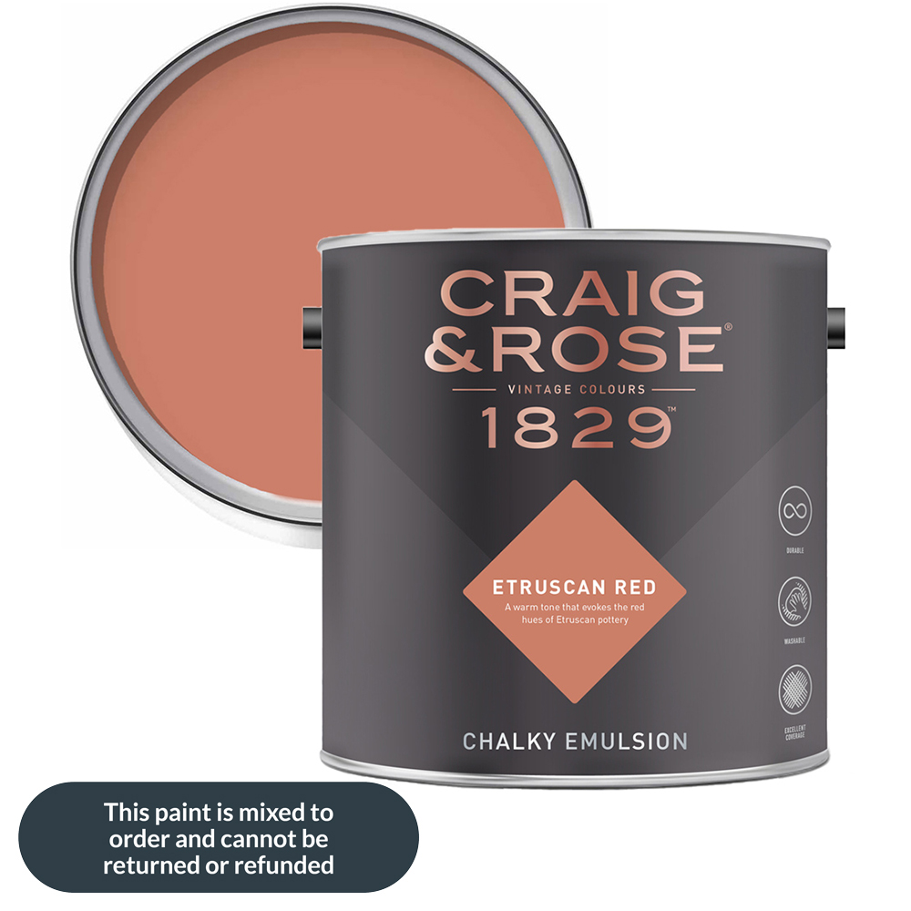 Craig & Rose Walls and Ceilings Etruscan Red Chalky Matt Emulsion Paint 2.5L
