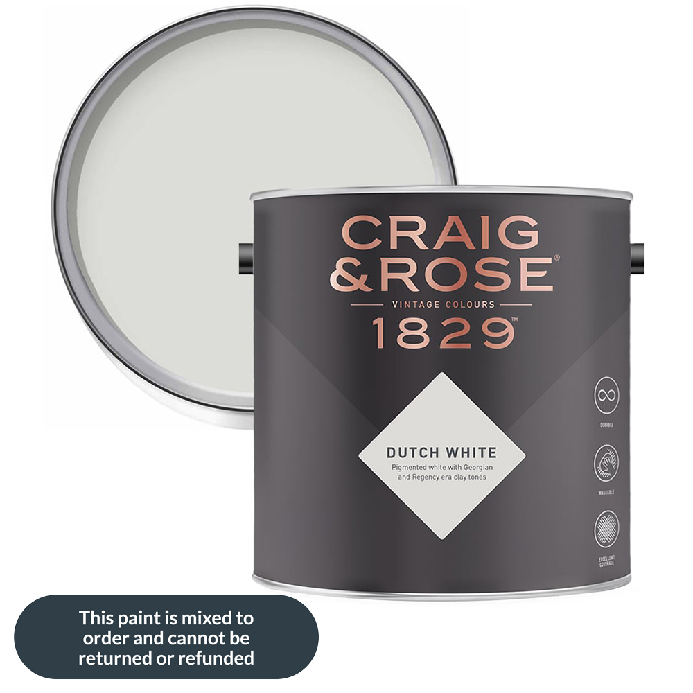 Craig & Rose Kitchen and Bathroom Dutch White Eggshell Paint 750ml