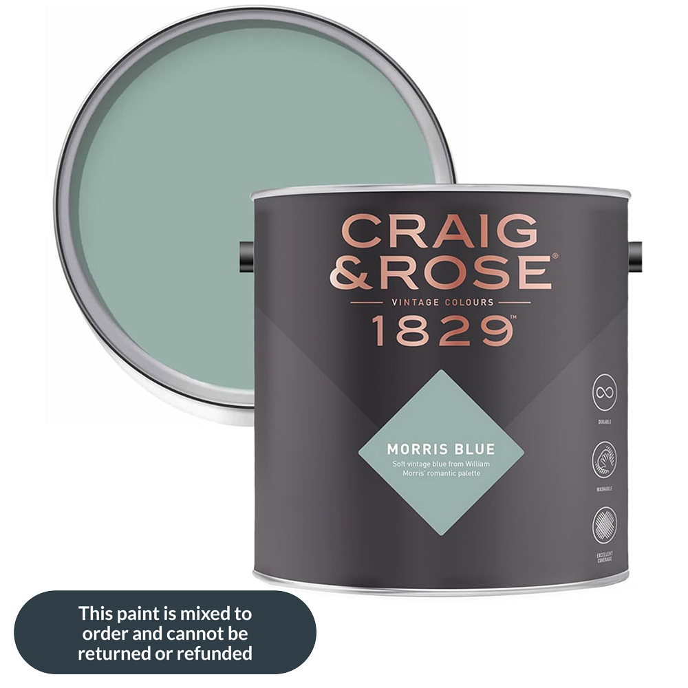 Craig & Rose Kitchen and Bathroom Morris Blue Eggshell Paint 750ml