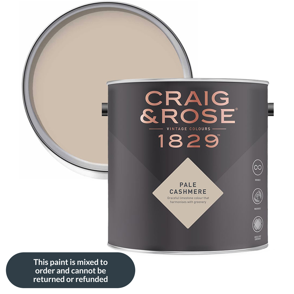 Craig & Rose Kitchen and Bathroom Pale Cashmere Eggshell Paint 750ml