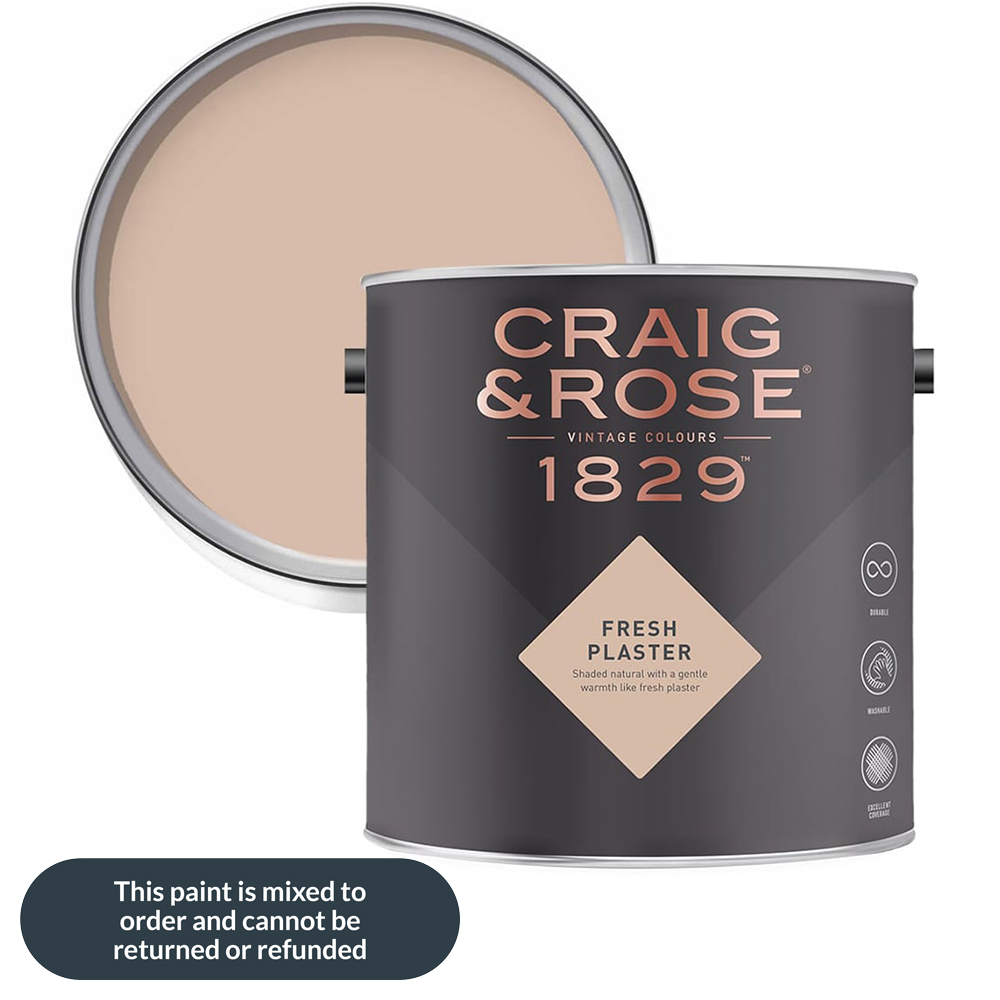 Craig & Rose Kitchen and Bathroom Fresh Plaster Eggshell Paint 2.5L