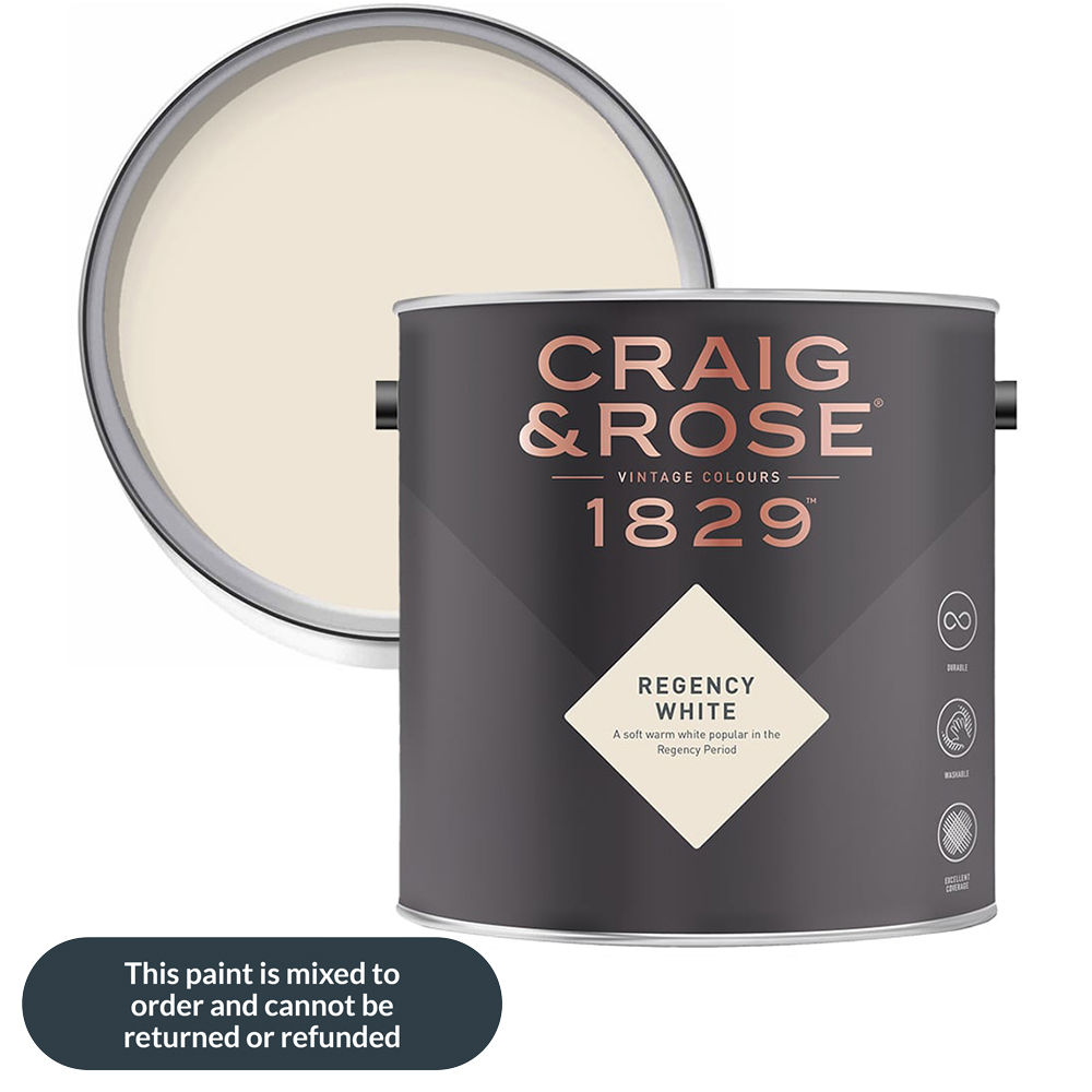 Craig & Rose Kitchen and Bathroom Regency White Eggshell Paint 2.5L