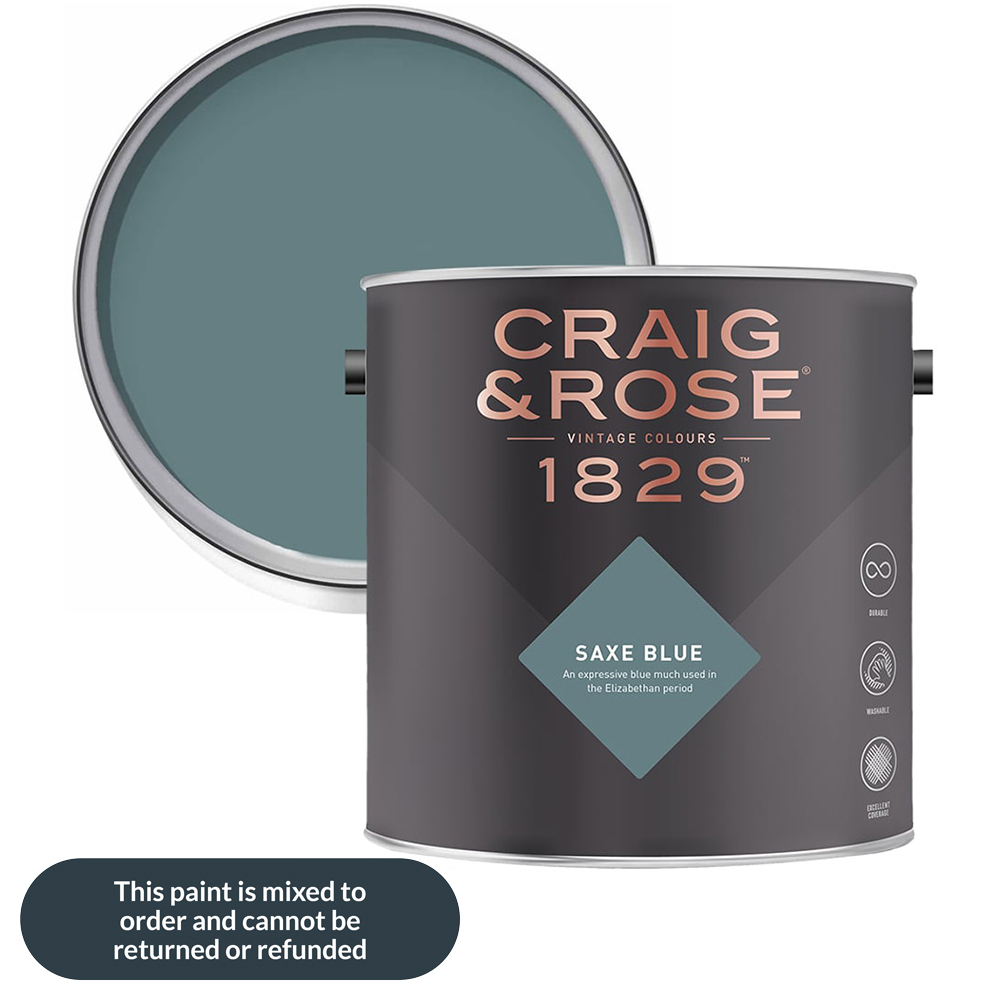 Craig & Rose Kitchen and Bathroom Saxe Blue Eggshell Paint 2.5L