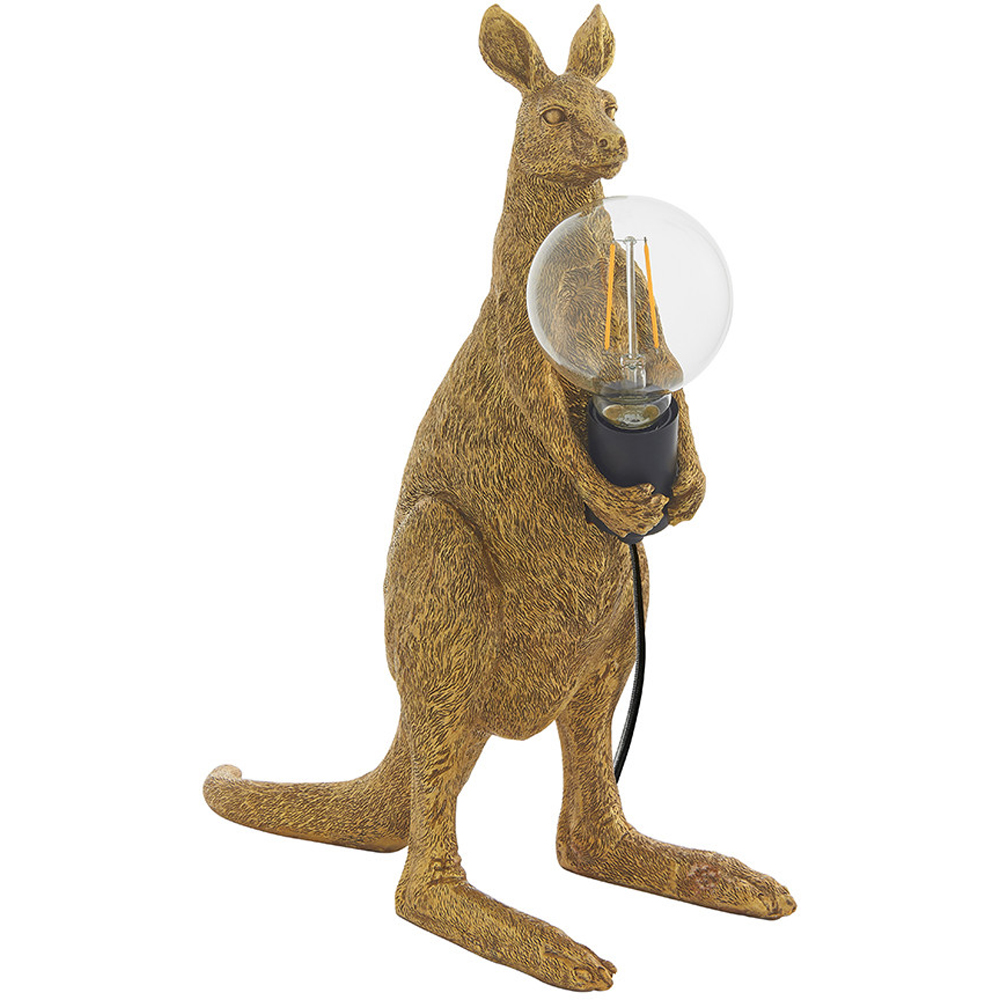 Merano Andria Vintage Gold Paint and Matt Black Kangaroo Table Lamp