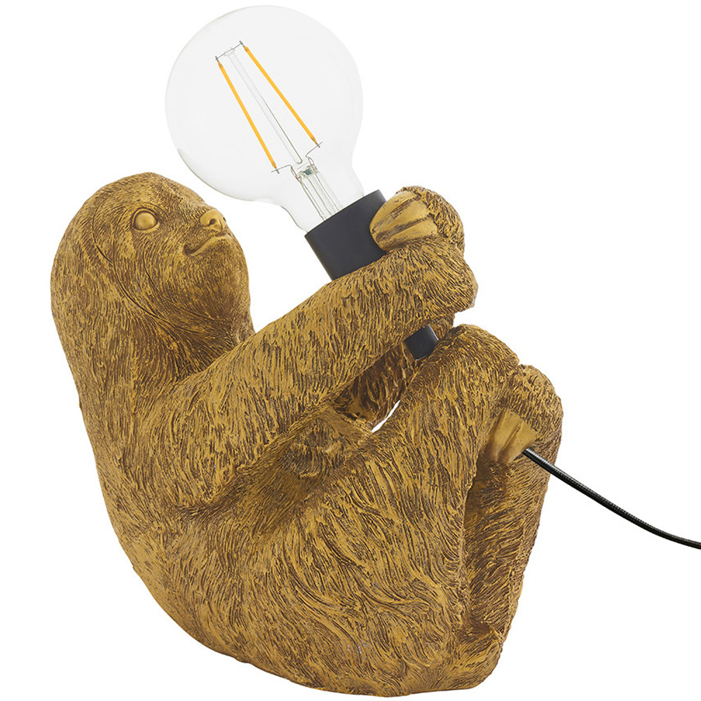 Merano Andria Vintage Gold Paint and Matt Black Sloth Table Lamp