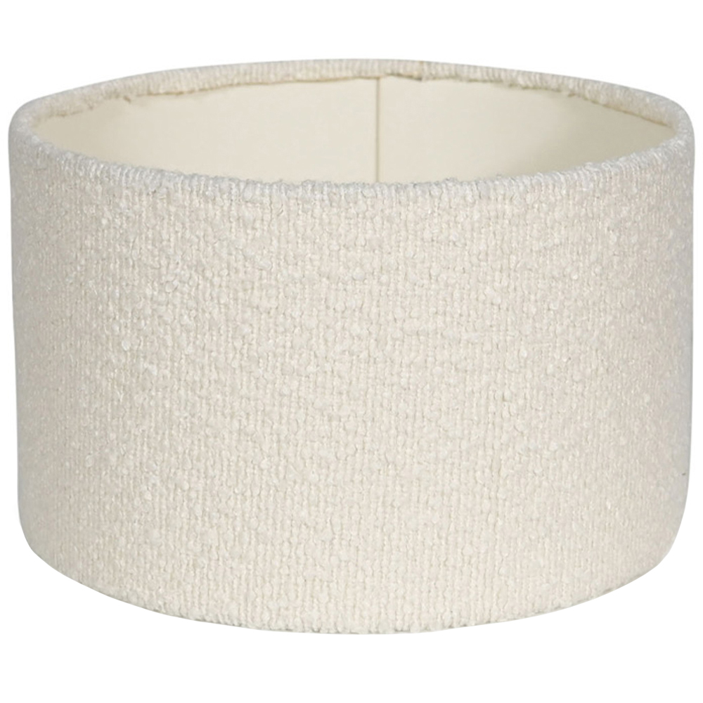 ValueLights Reni Cream Boucle Ceiling Drum Lamp Shade - Small
