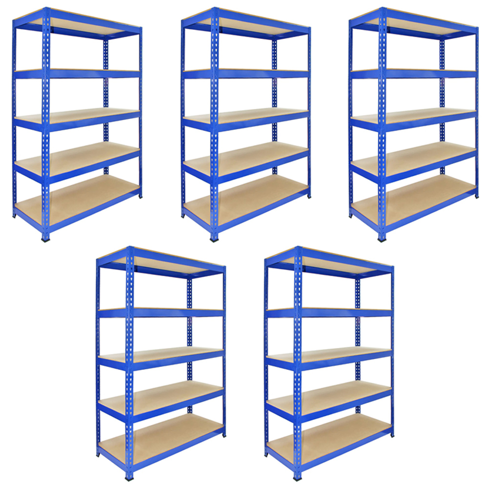 Blue Monster Shop Q-Rax Metal Racking Units 182.5 X 120 X 5 Pack 50Cm