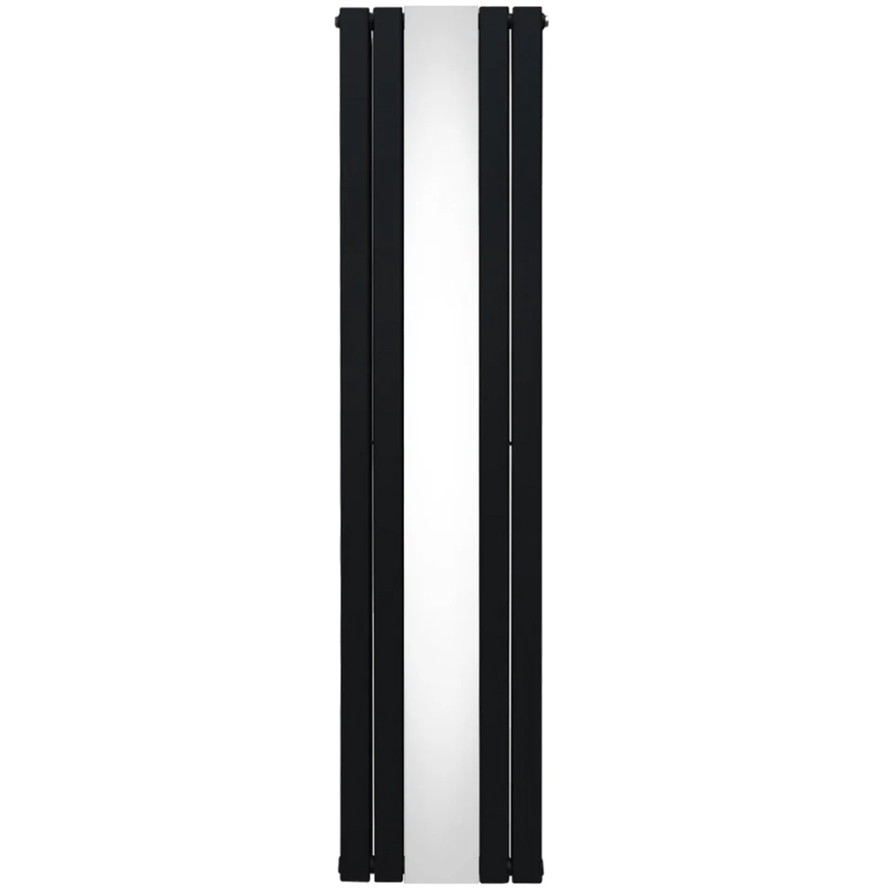 Monster Shop 6012BTU Black Flat Panel Mirror Radiator 1800 x 425mm - Steel - Vertical