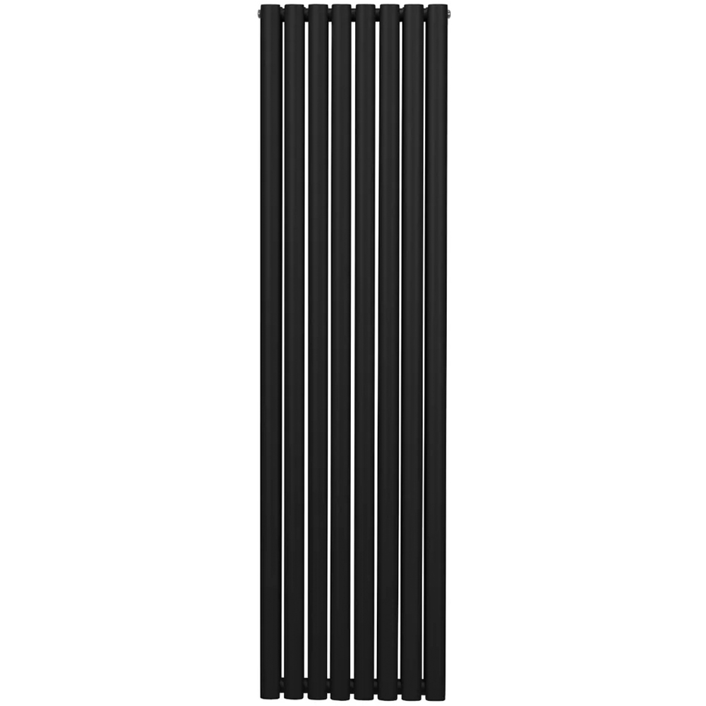 Monster Shop Black Oval Column Radiator 1800x480mm - Steel - Thermostatic Chrome Valve