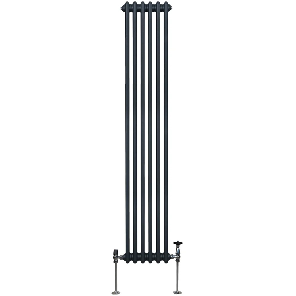 Monster Shop 1800x292mm Anthracite Grey Traditional 2 Column Radiator - 3180 BTU Steel
