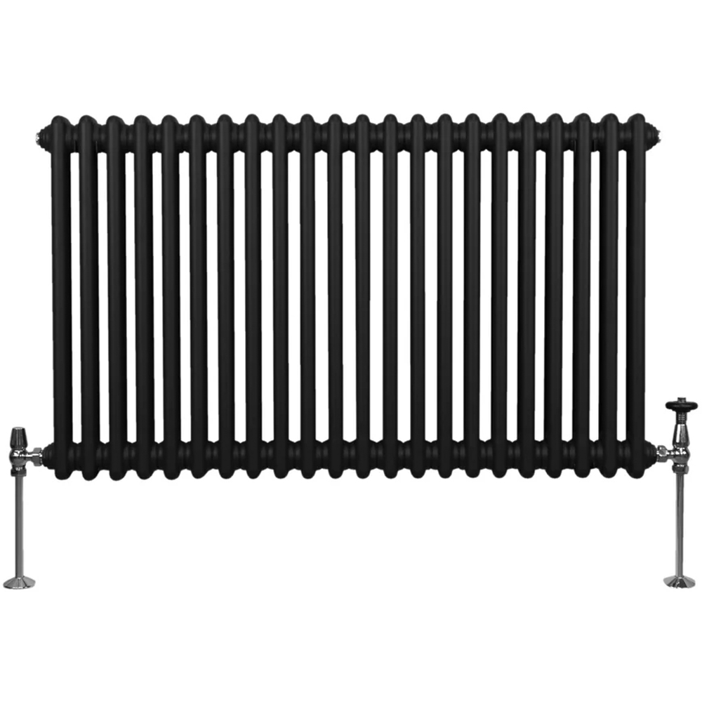 MonsterShop Black Traditional 2 Column Radiator 600 x 1012mm - 4276 BTU - Steel