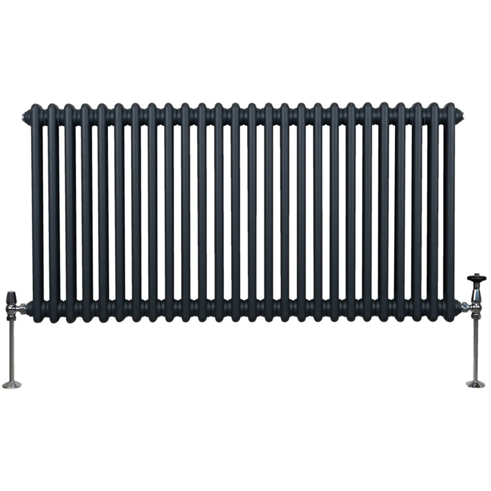 Monster Shop Anthracite Grey 2 Column Traditional Radiator 600x1192mm 5053 BTU Steel