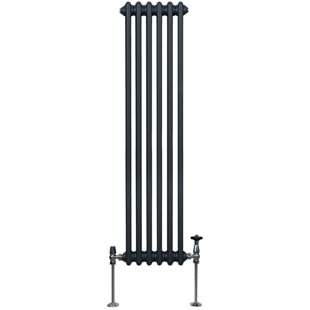 Monster Shop 1500x292mm 3 Column Anthracite Grey Traditional Radiator 3523 BTU