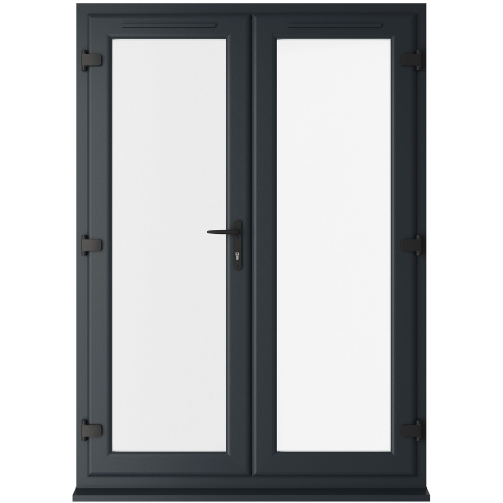 Crystal uPVC Double Glazed French Door Left hand master Grey White Clear Glass 1590x2090mm