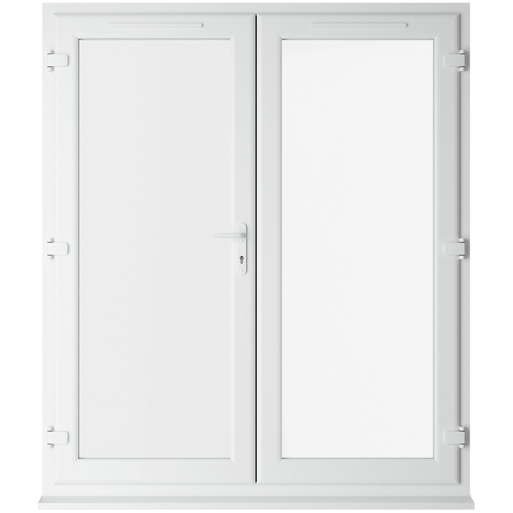 Crystal uPVC Double Glazed French Door Left hand master White Clear Glass 1690x2055mm