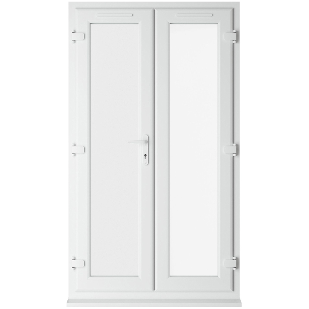 Crystal uPVC Double Glazed French Door Left hand master White Clear Glass 1290x2090mm