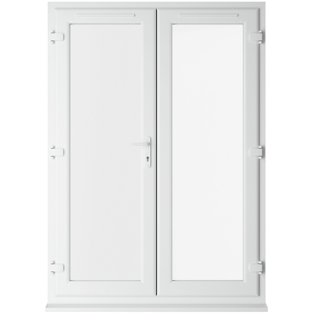 Crystal uPVC Double Glazed French Door Left hand master White Clear Glass 1590x2090mm