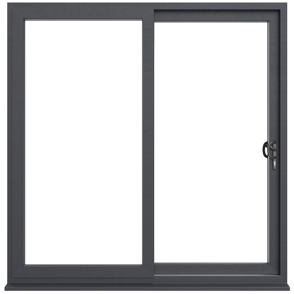 Crystal-Direct uPVC Sliding Patio Door - Grey/White - 2090x2090mm