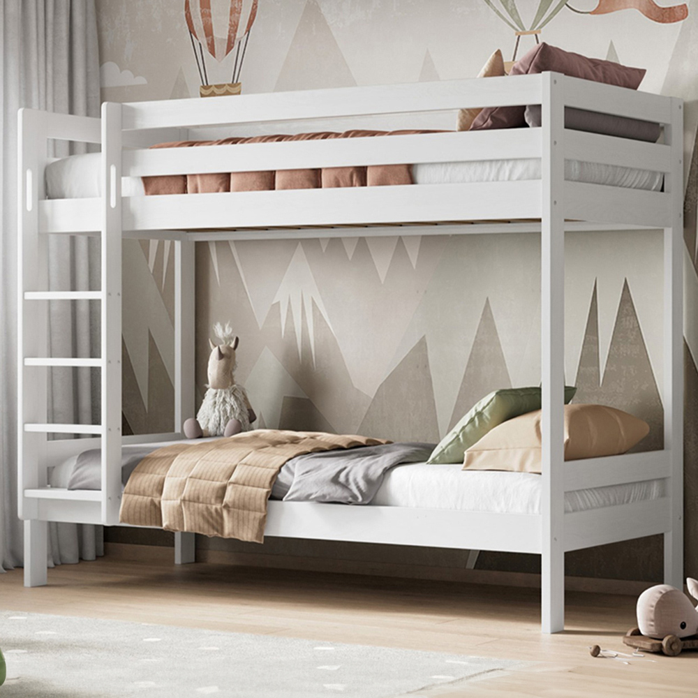 Noomi Beds White Noomi Nora Single Continental Pine Bunk Bed 16Cm