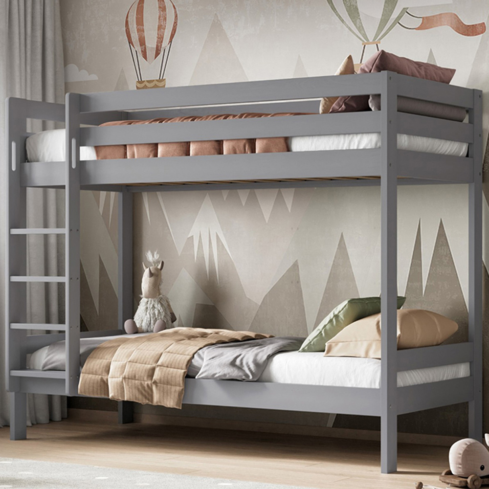 Noomi Beds Grey Noomi Nora Single Continental Pine Bunk Bed 16Cm