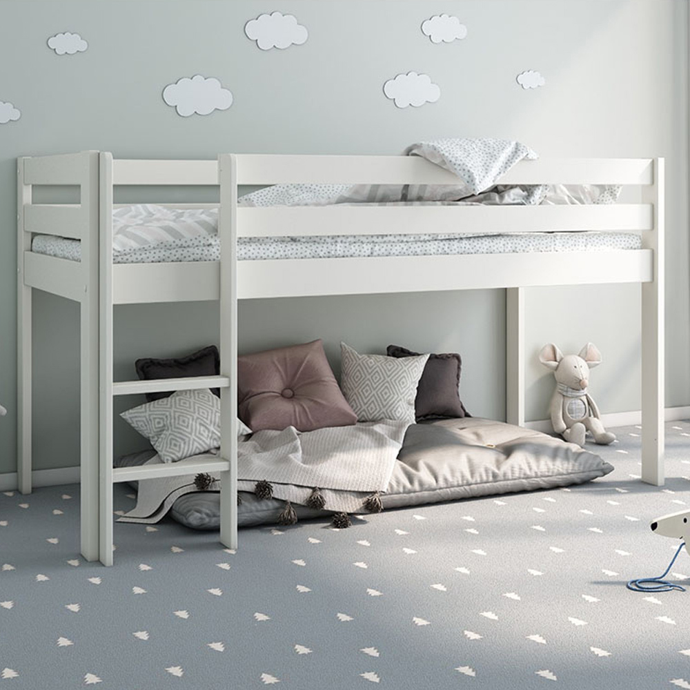 Noomi Beds White Noomi Midi Single Continental Mid Sleeper Frame