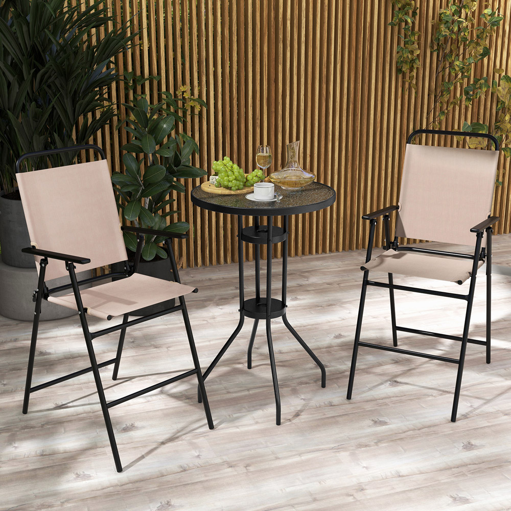 Costway 2 Seater Garden Bistro Set Beige