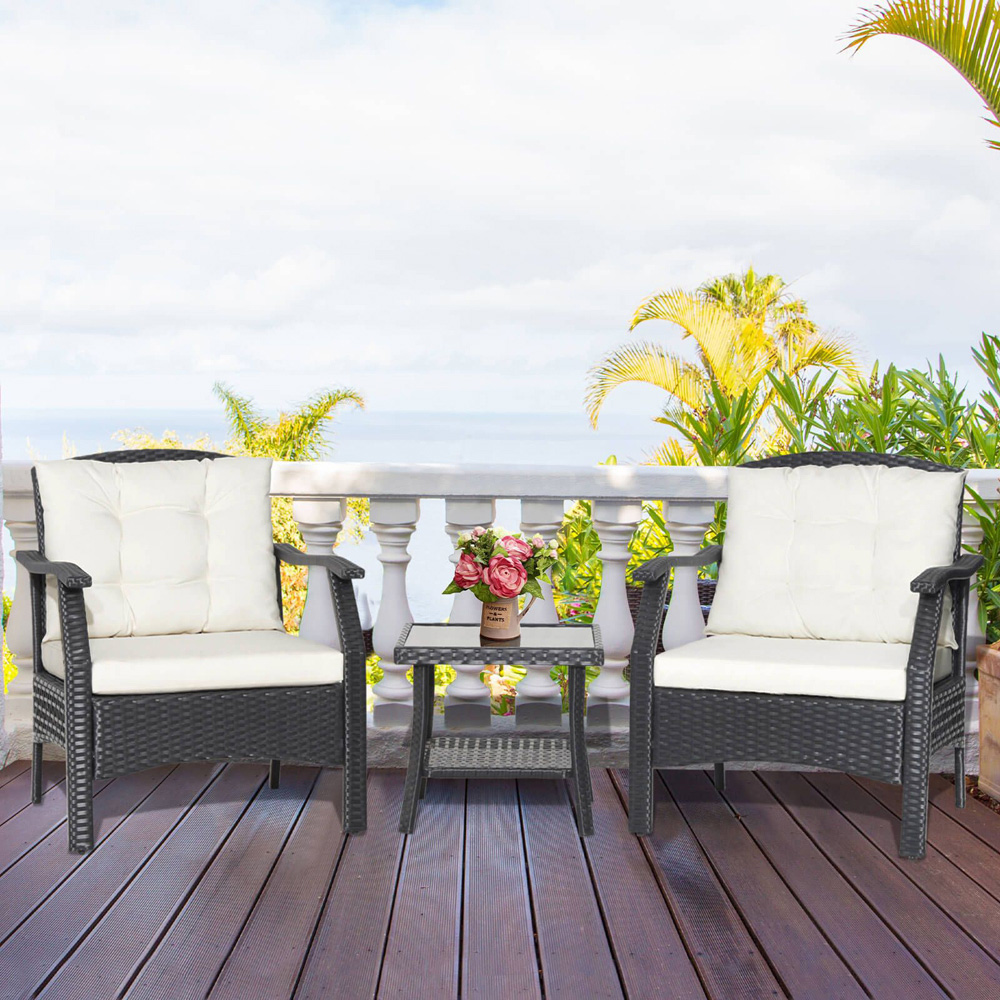 Costway 2 Seater Rattan Garden Lounge Set